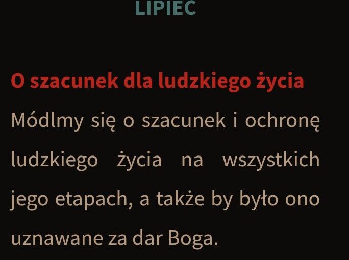 Wartość ludzkiego życia w lipcu.